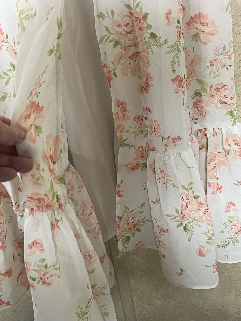 Birdie Grey Michelle chiffon maxi dress in whimsical blooms ruffle floral - Picture 11 of 13